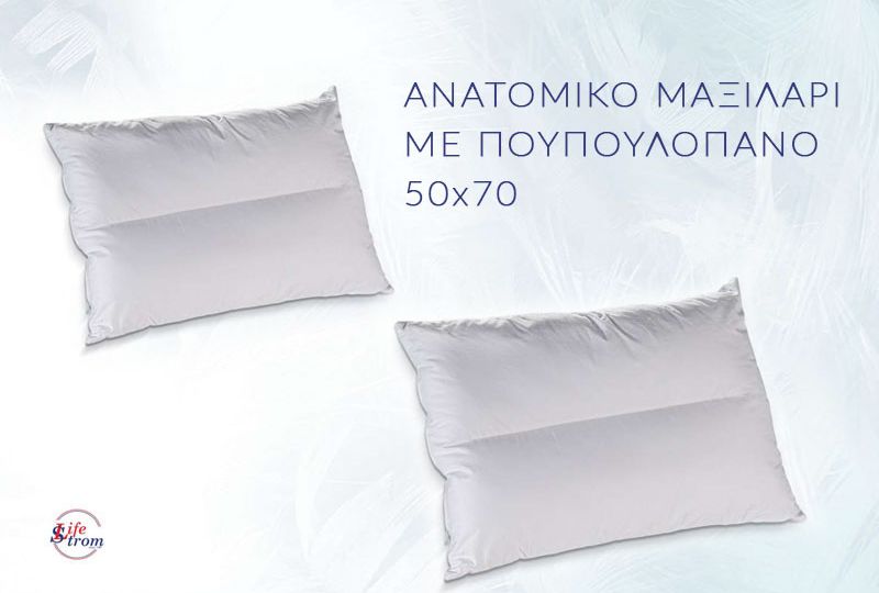 Ανατομικό Μαξιλάρι με Πουπουλόπανο